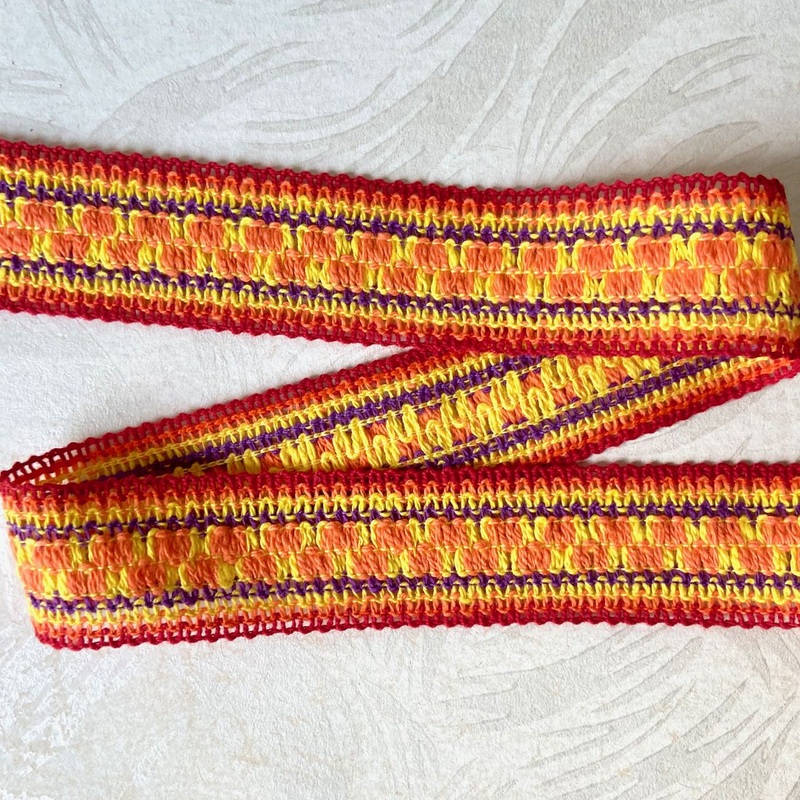 Mod Orange Yellow Brown Cotton Braid Trim