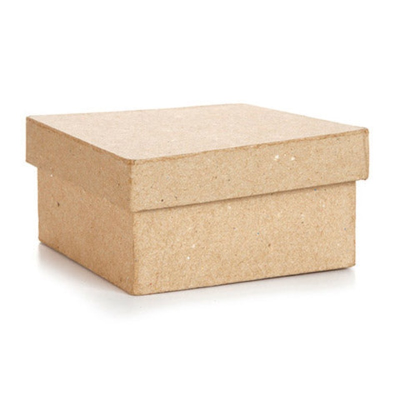 Small Square Kraft Paper Mach Box