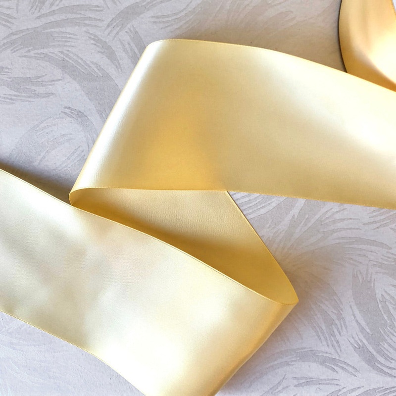 Wide Single-Sided Yellow Satin Ribbon