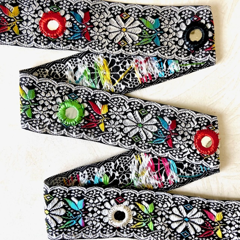 Fancy Mirror Jacquard-Multicolor on Black-By the Yard & 20 Yard Board