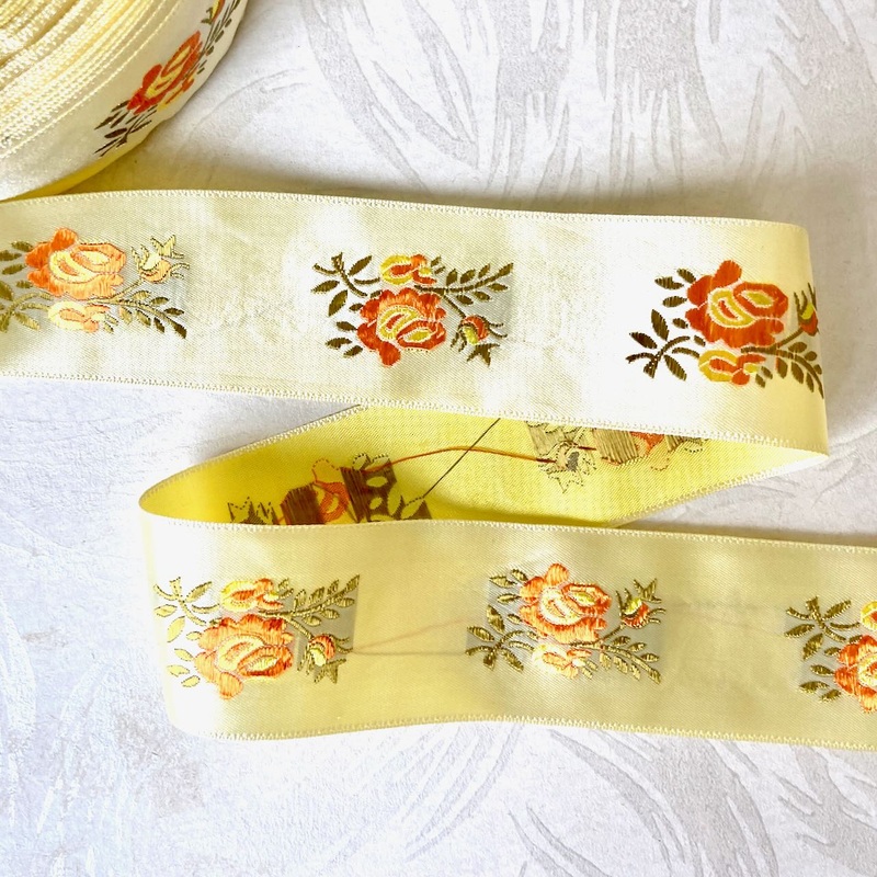 Floral Embroidered Satin Ribbon