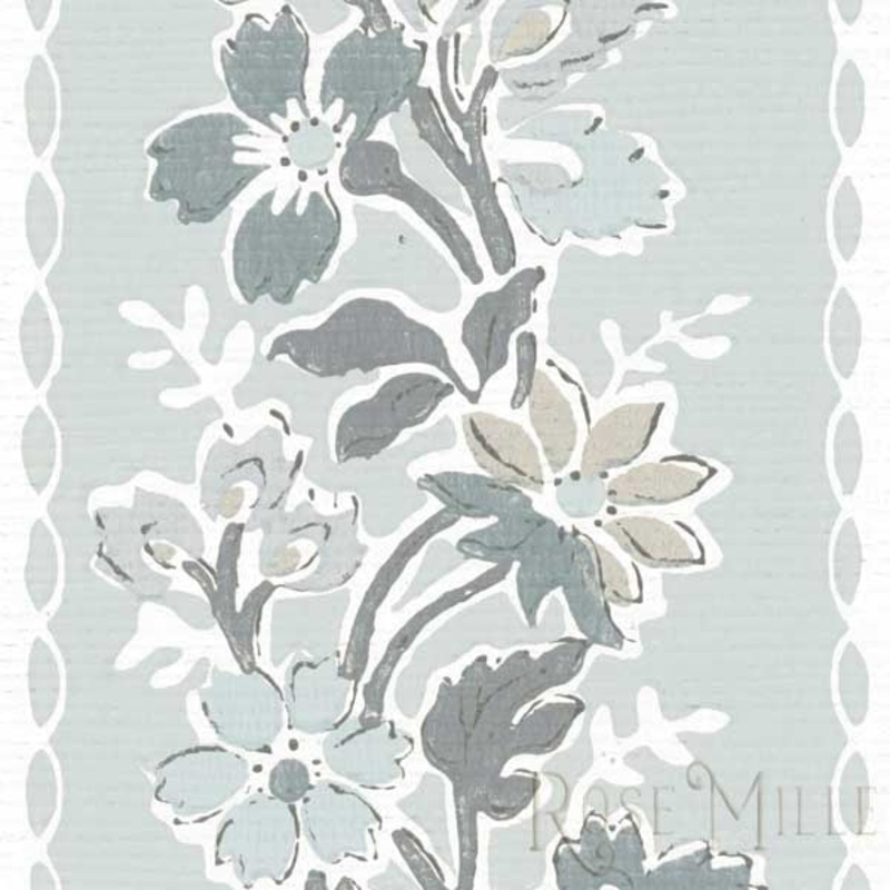 Floral Vine in Blue - Signature Vintage Scrapbook Paper