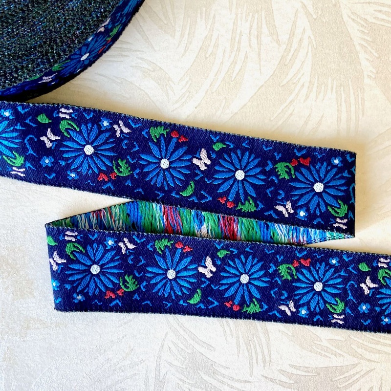 Flower and Butterfly Jacquard-Maroon White on Black-By the Yard & 50 Yard Roll