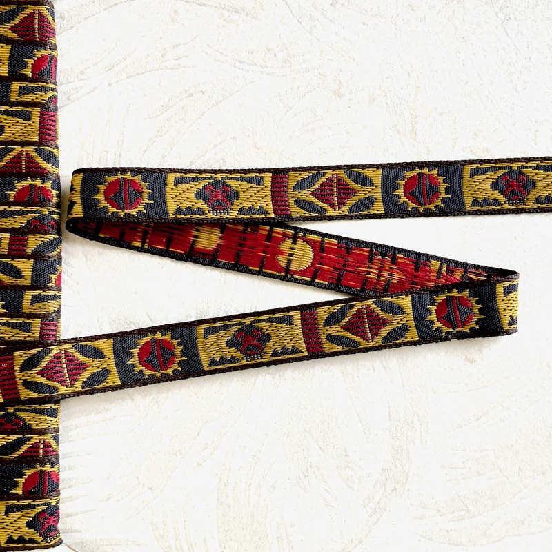 Geometric Jacquard-Red, Gold, Black