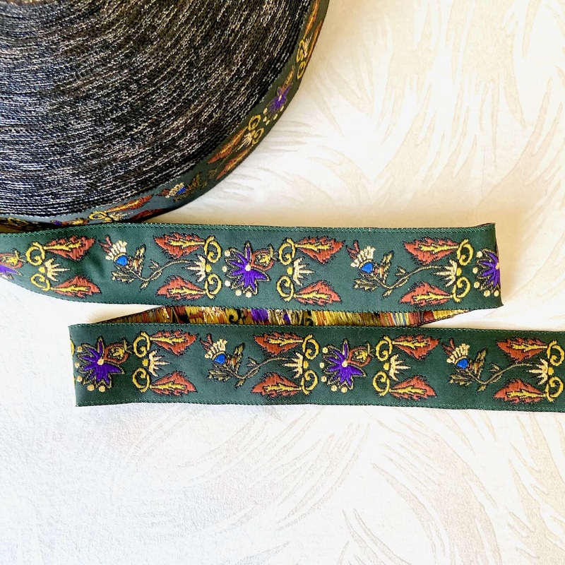 Metallic Jacquard-Green Metallic Gold