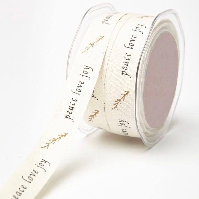 Peace Love Joy - Natural Cotton Icon Ribbons