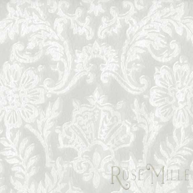 Shell Flourish in Gray - Signature Vintage Scrapbook Papers