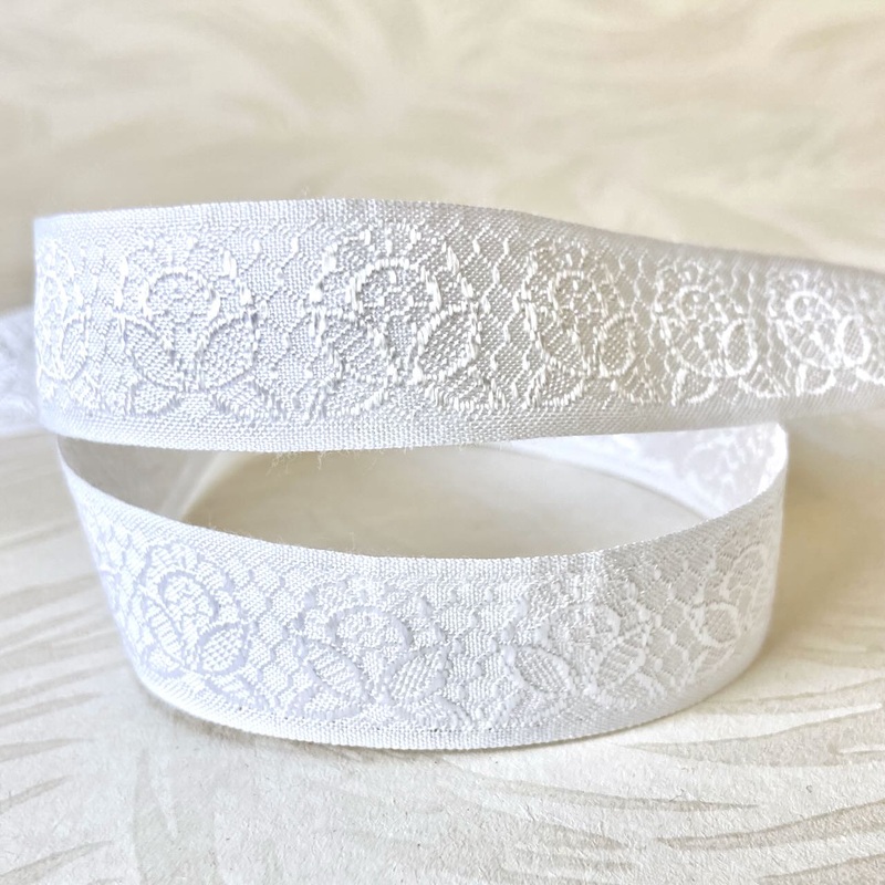 White Floral Jacquard-White