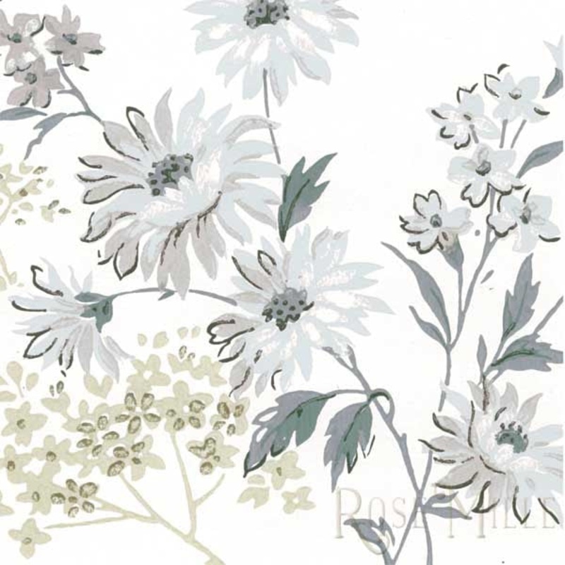 Wild Daises in Blue - Signature Vintage Scrapbook Papers