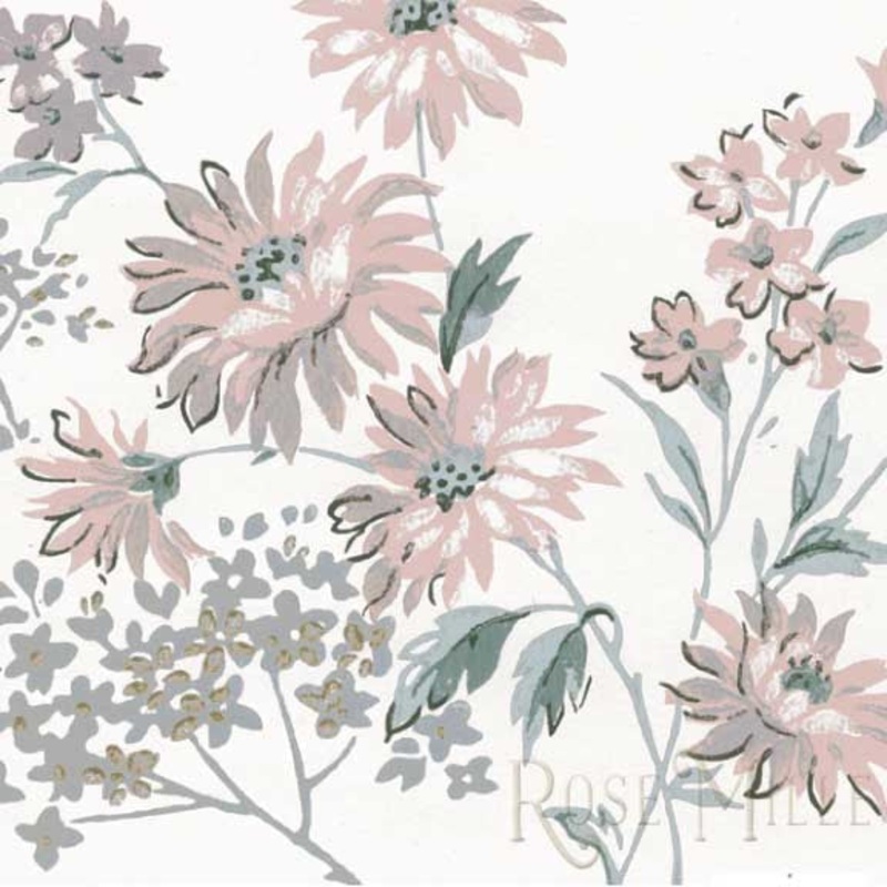 Wild Daisies in Pink - Signature Vintage Scrapbook Papers