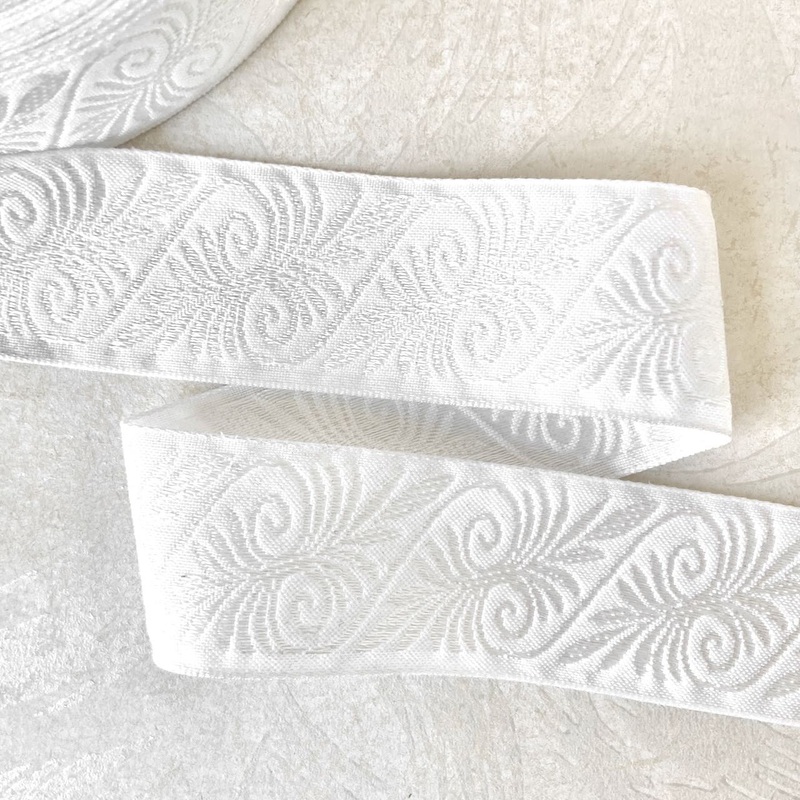 Baroness Brocade Jacquard-White-By the Yard & 50 Yard Roll