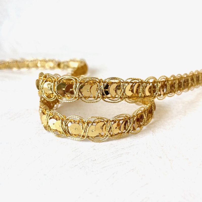 Gold Sequin Trim-Gold