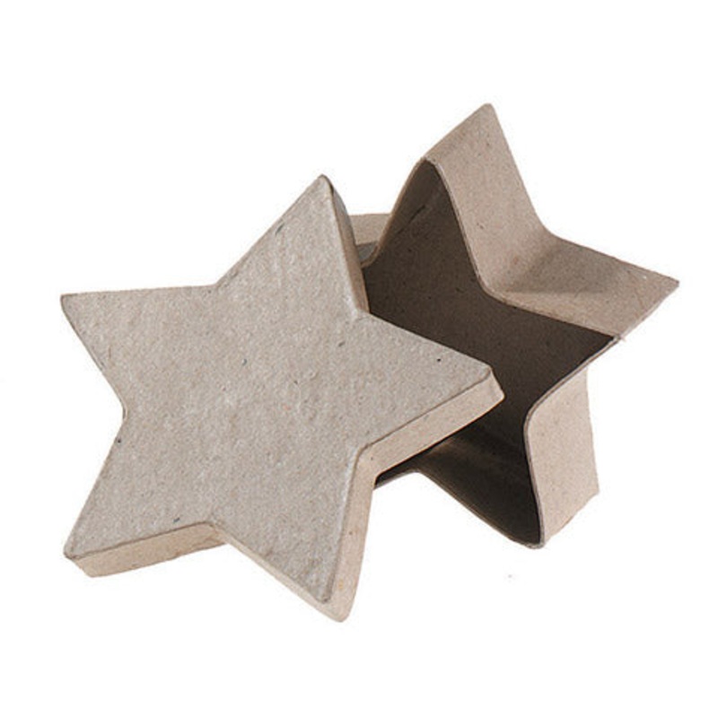 Kraft Paper Mach Star Box-4" Star