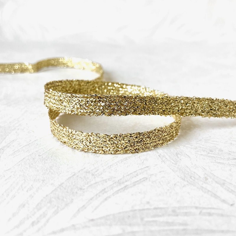 Metallic Gold Flat Braid-Gold