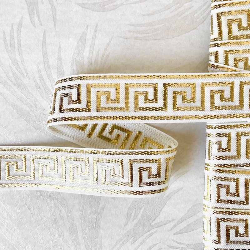 Metallic Greek Key Jacquard-Gold