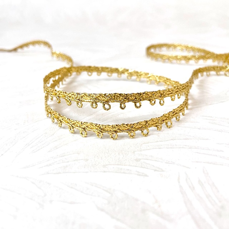 Metallic Loop One-sided Braid-Gold
