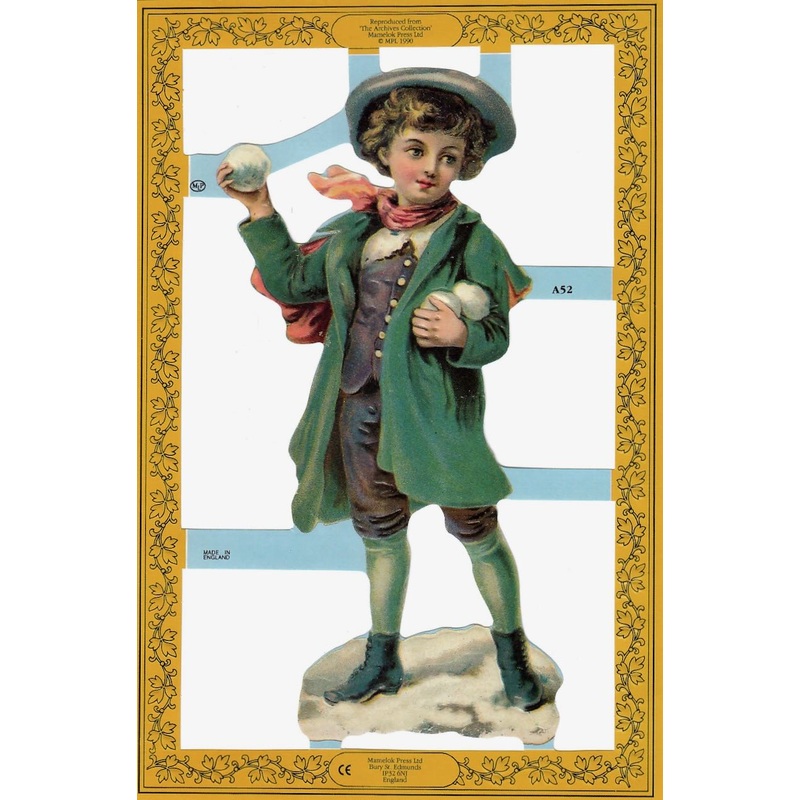 Scrapbook Pictures, Child Throwing a Snowball