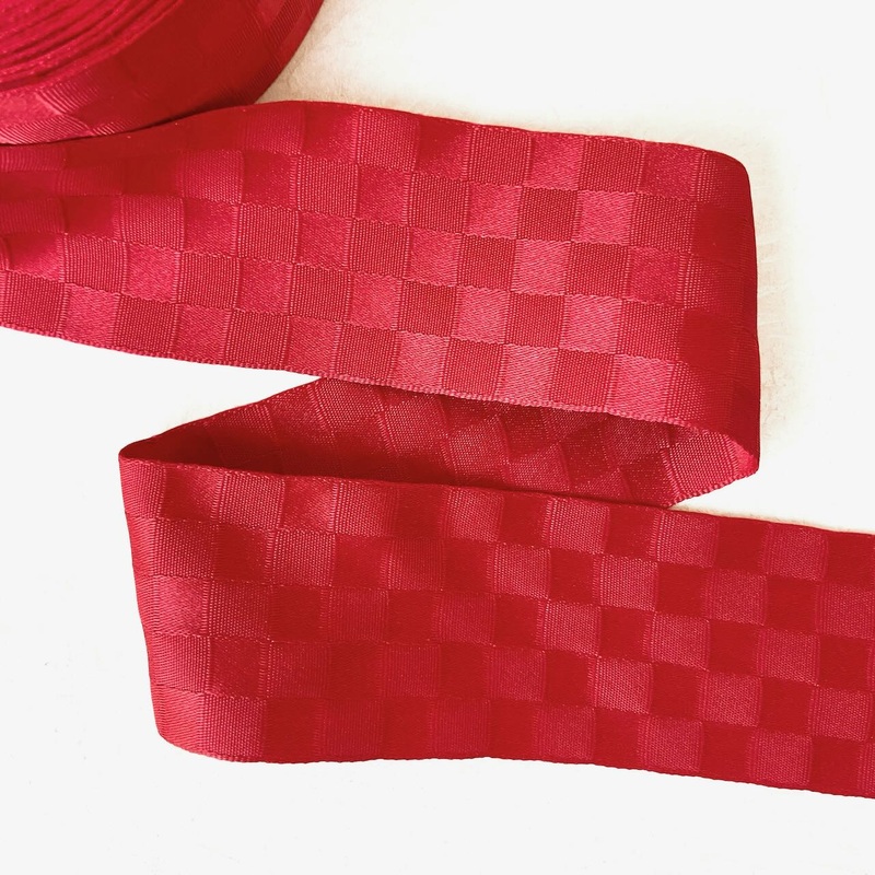 Woven Checkered Jacquard-Red