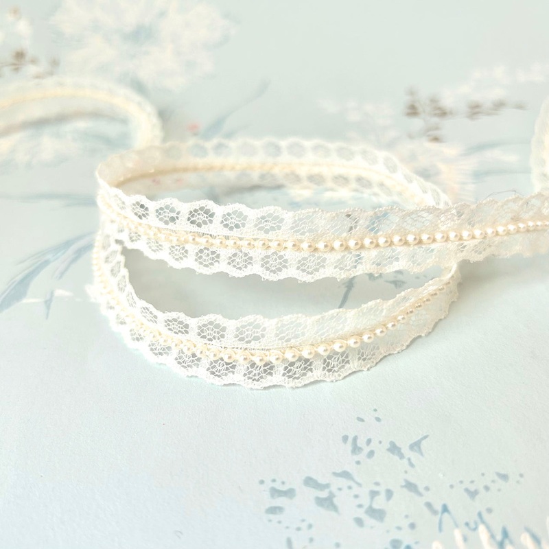 Beaded Lace-White & Ivory