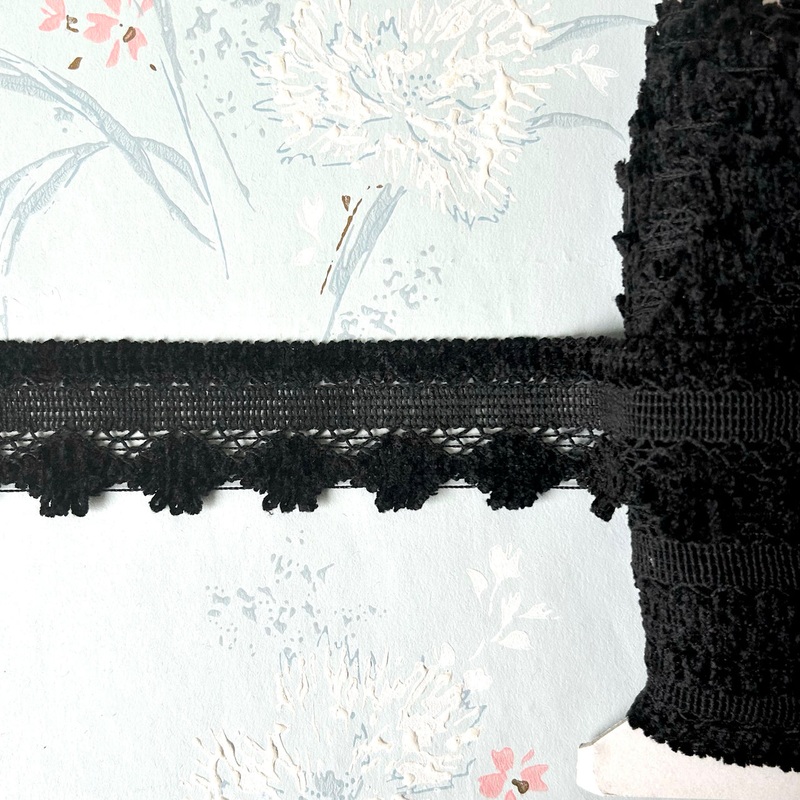 Black Chenille Cluny Lace-Black