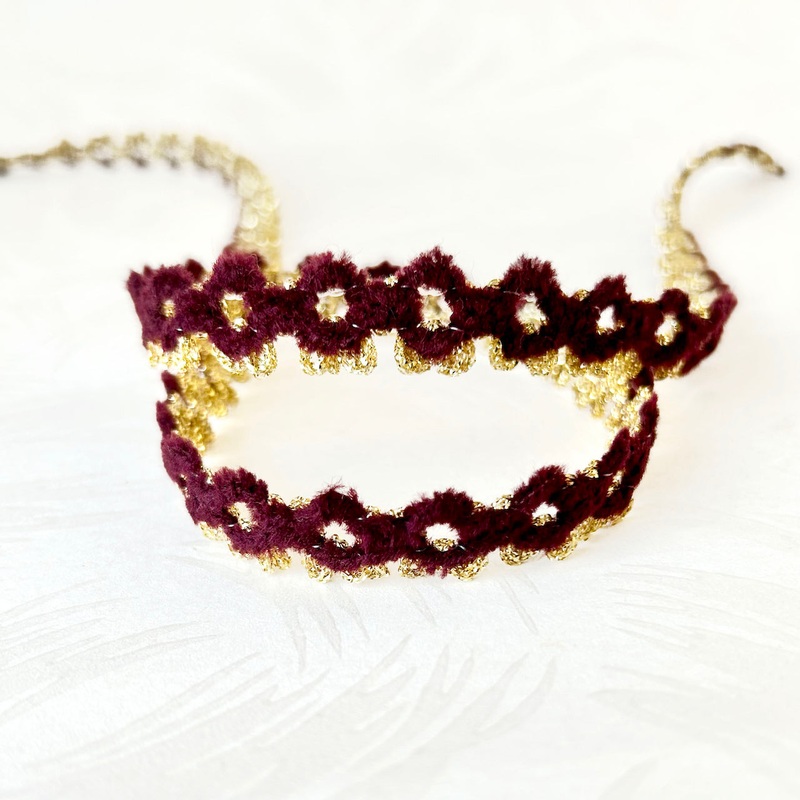 Chenille & Metallic Scalloped Braid