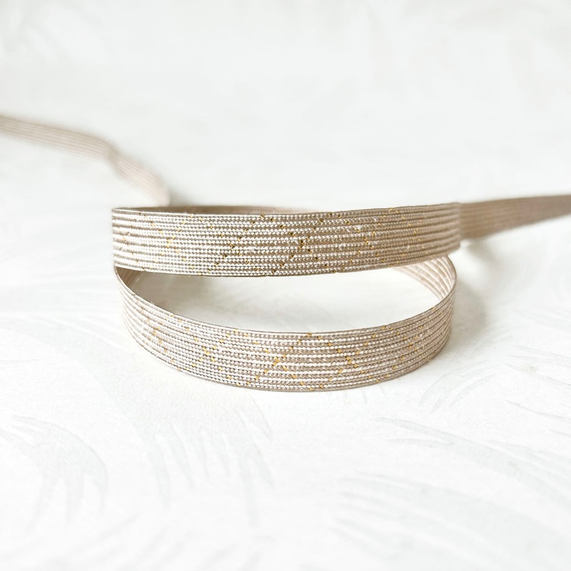 Flat Braid With Metallic-Beige & Gold