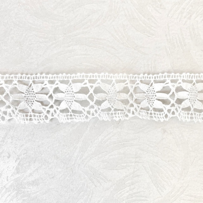 Floral Cotton Cluny Lace-White-By the Yard & 36 Yard Board