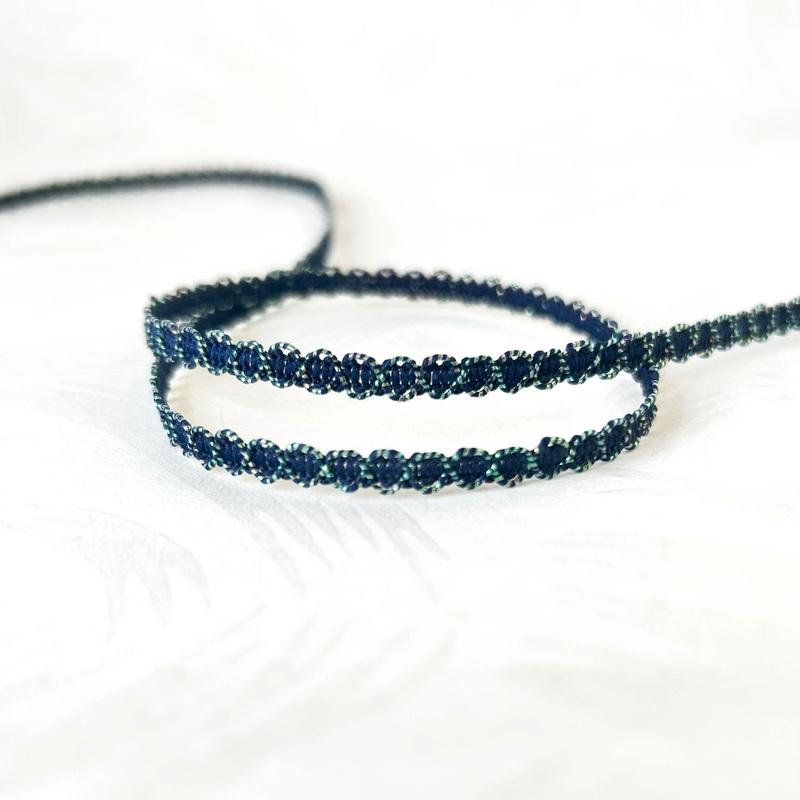 Iridescent Infinity Braid-Navy & Iridescent
