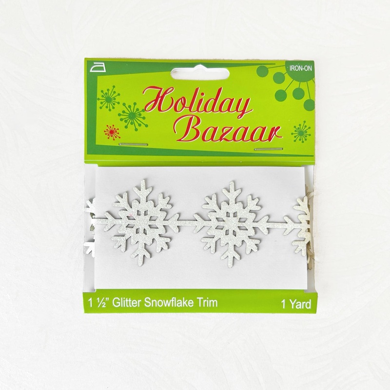 Iron-on Glitter Snowflake Trim