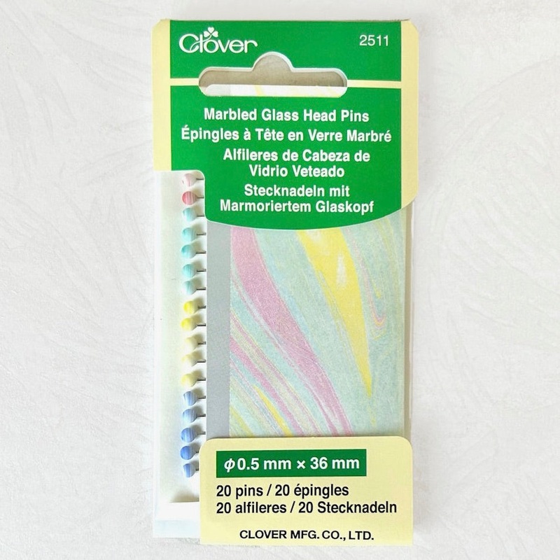 Marbled Glass Head Pins-Marbled Glass Head Pins