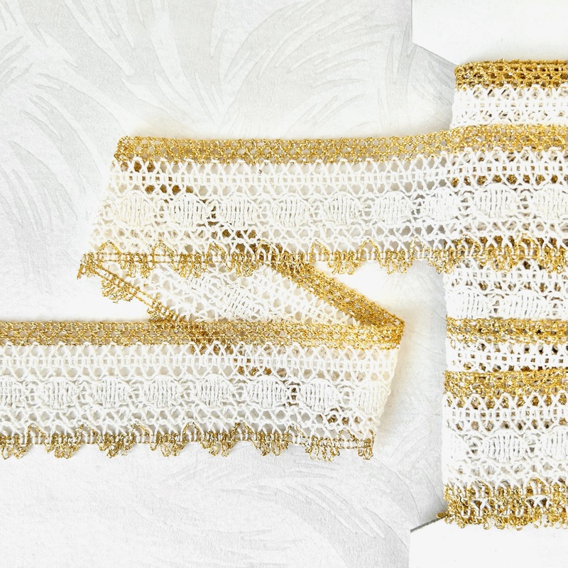 Metallic Cluny Lace-Gold & Natural