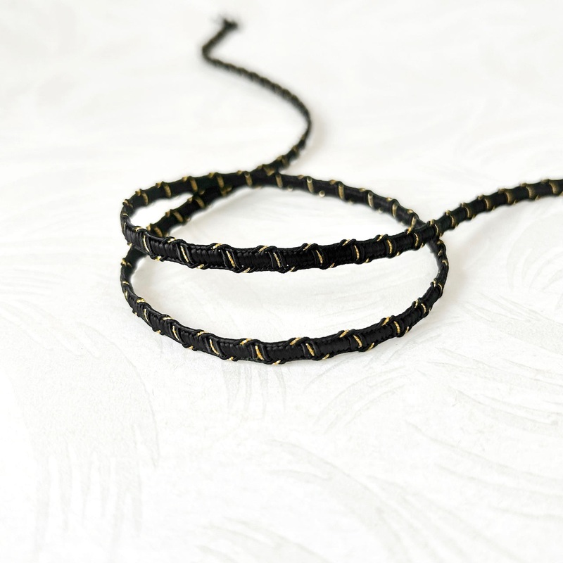 Metallic Decorative Braid-Black & Gold