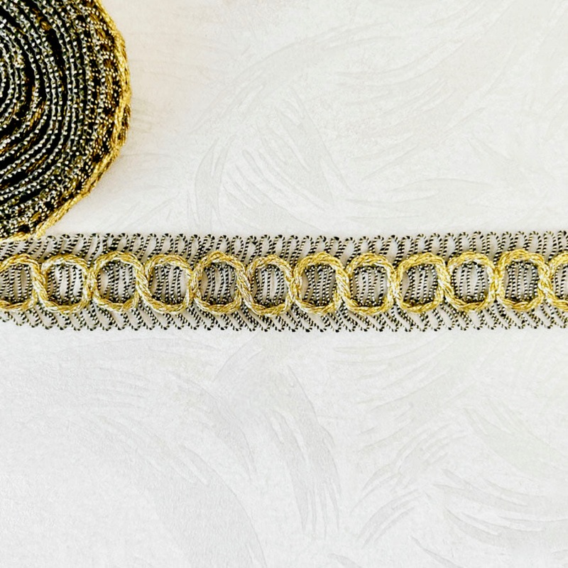 Metallic Figure 8 Braid-Gold & Black