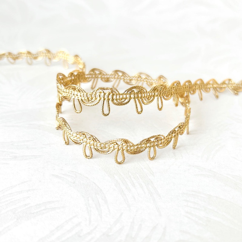 Metallic Gold Looped Braid-Gold