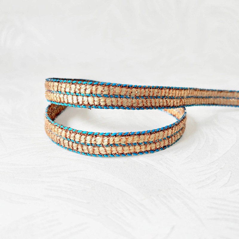 Metallic Jute Braid-Turquoise