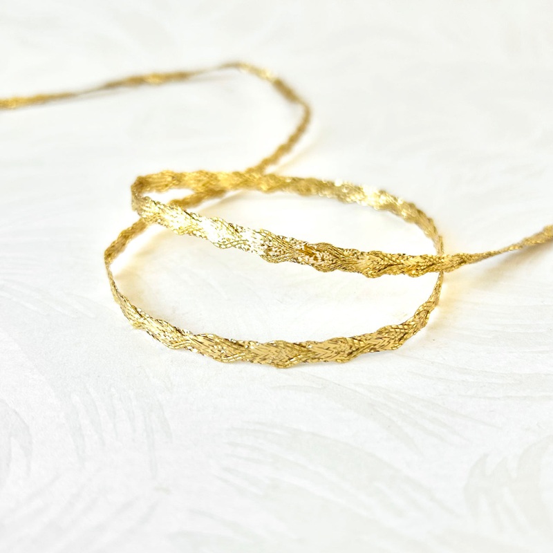Metallic Wavy Line Braid-Gold
