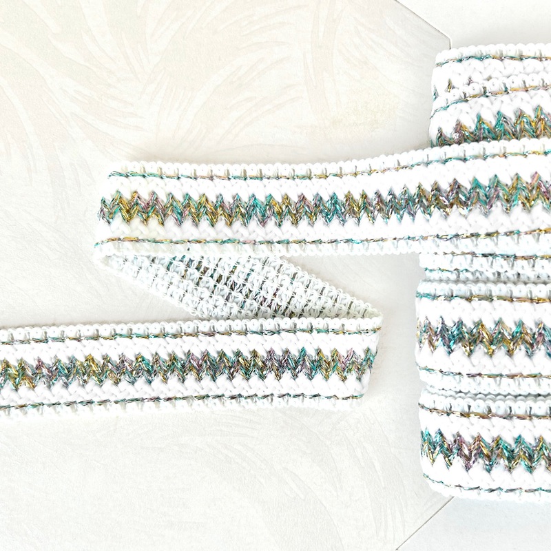Metallic Zig Zag Crosshatch Braid