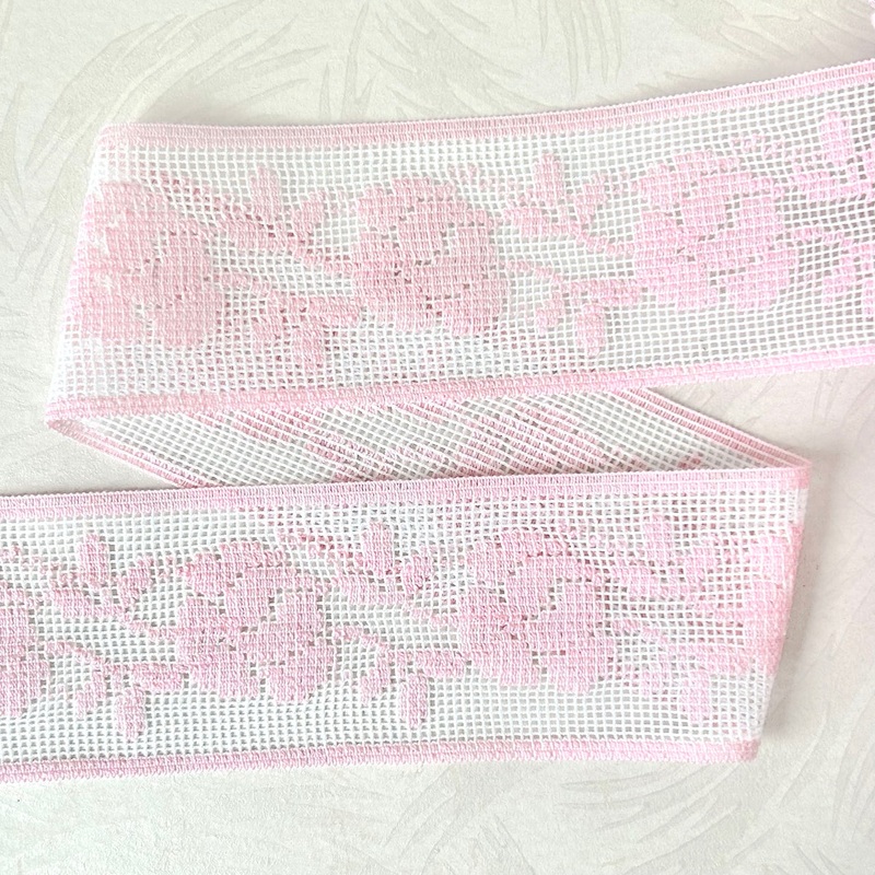 Pink Floral Flat Lace-Pink