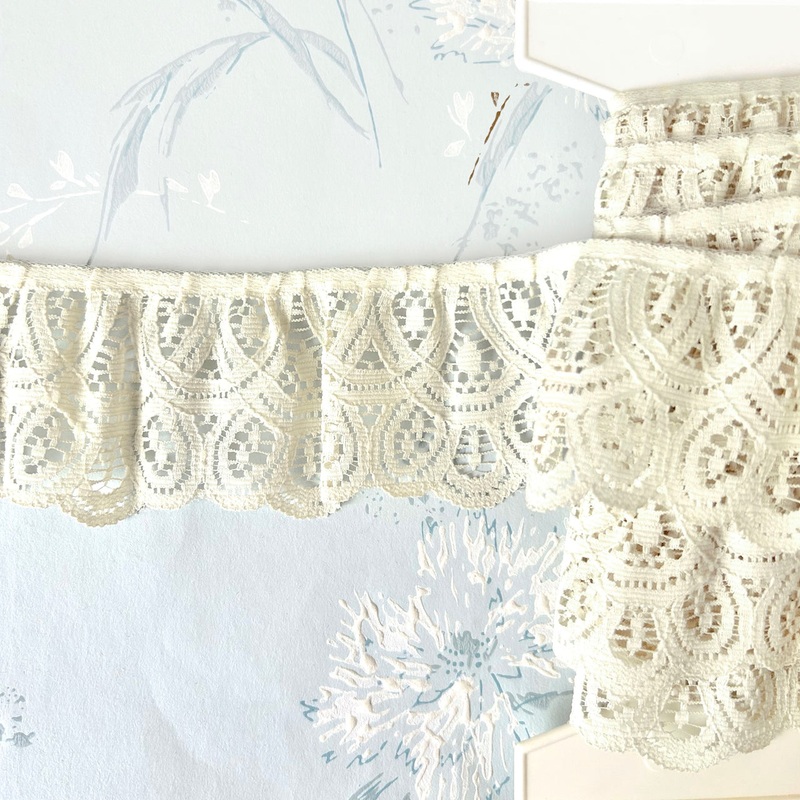 Ruffled Polyester Lace-Ivory