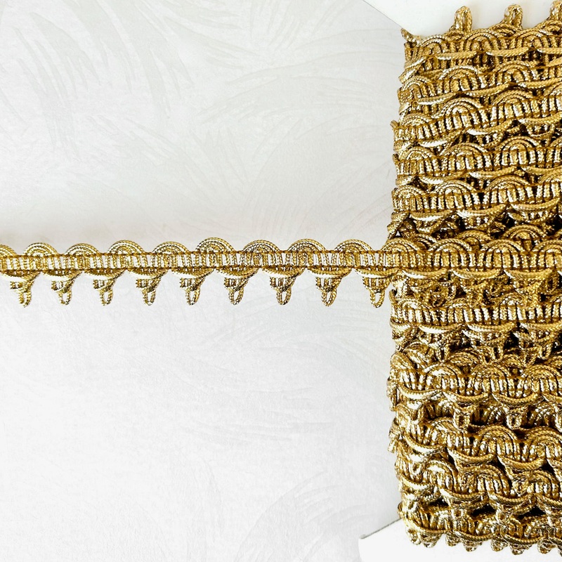 Scallop Point Metallic Braid-Gold