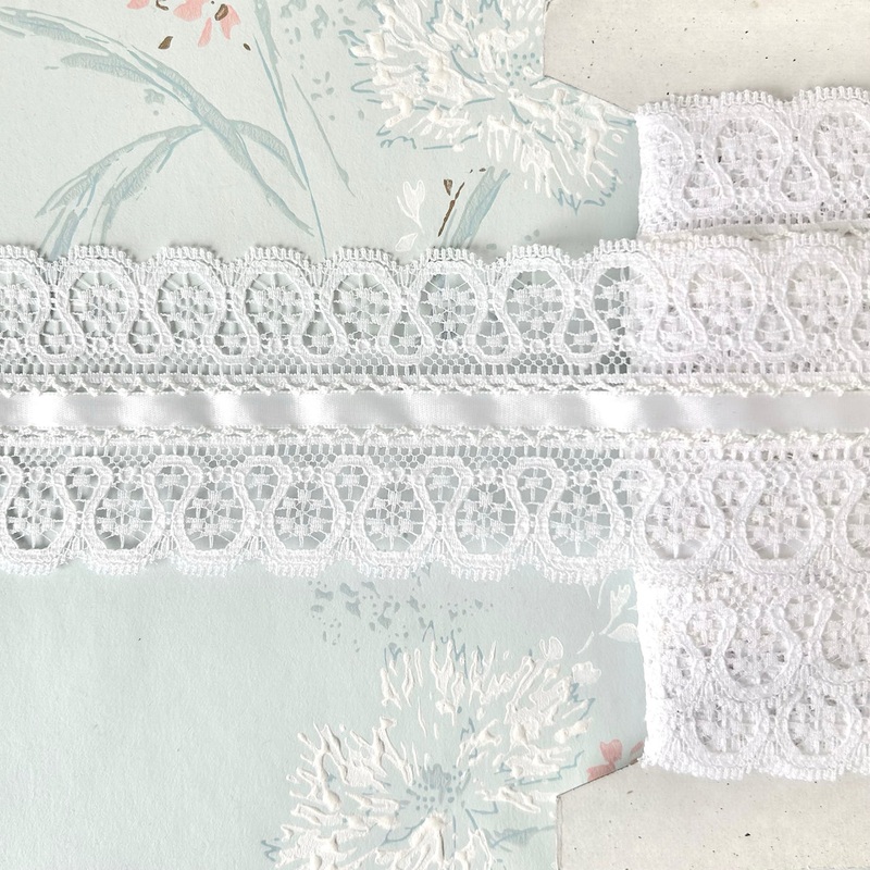 Scalloped Lace w/Inset-White