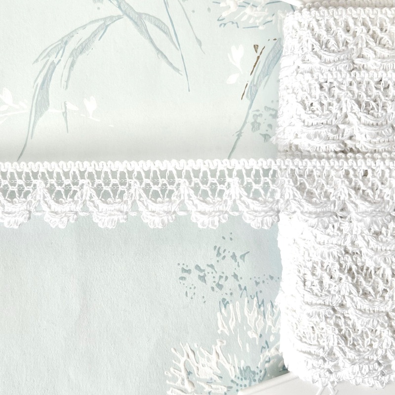 Scalloped Loop Cluny Lace-White-By the Yard & 25 Yard Board