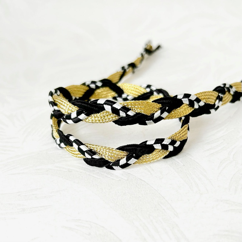 Triple Texture Braid-Black, White & Gold