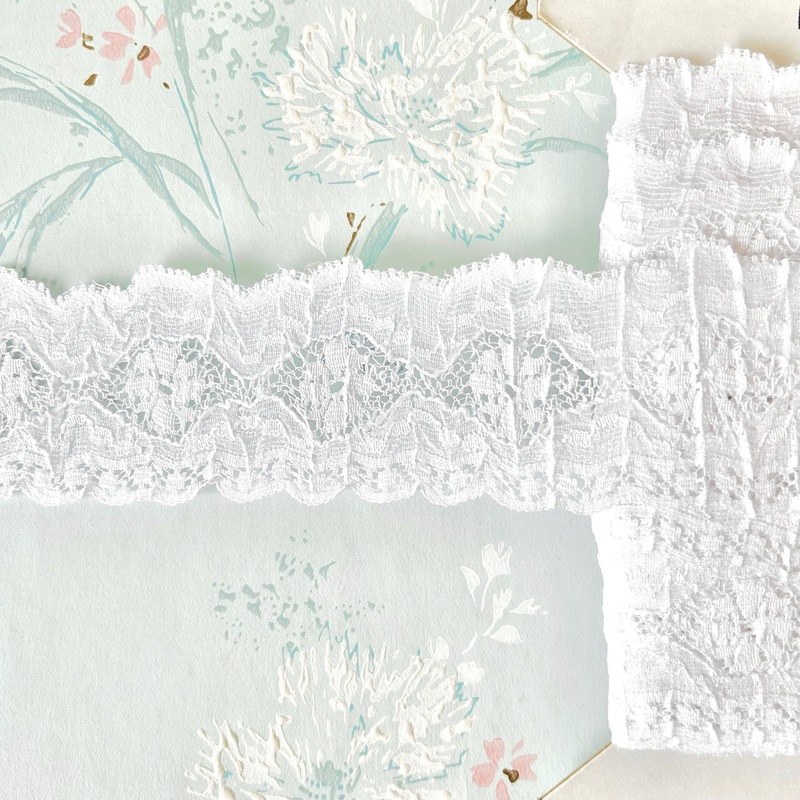 White Crunched Lace-White