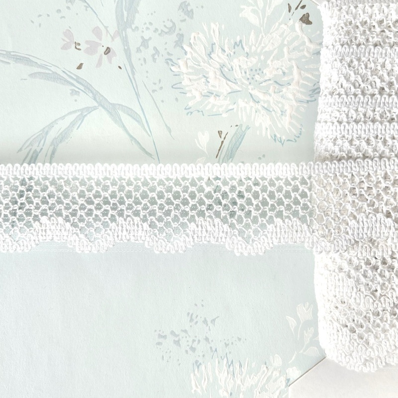White Scalloped Cluny Lace-White