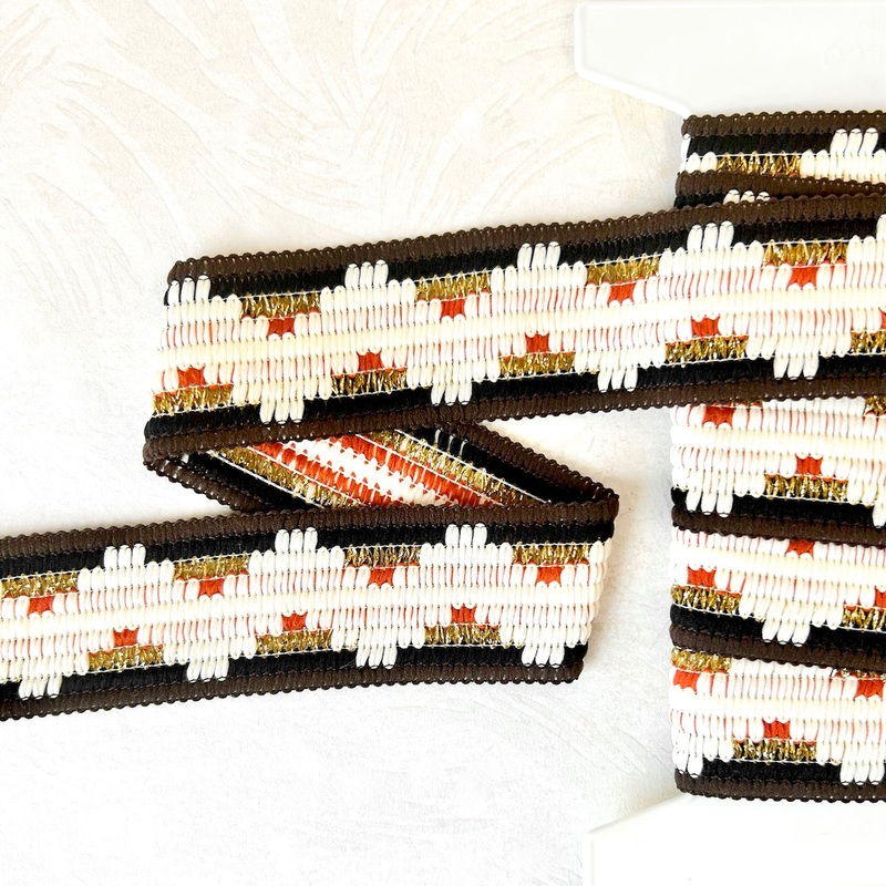 Zig Zag Braid-Natural, Rust, Gold