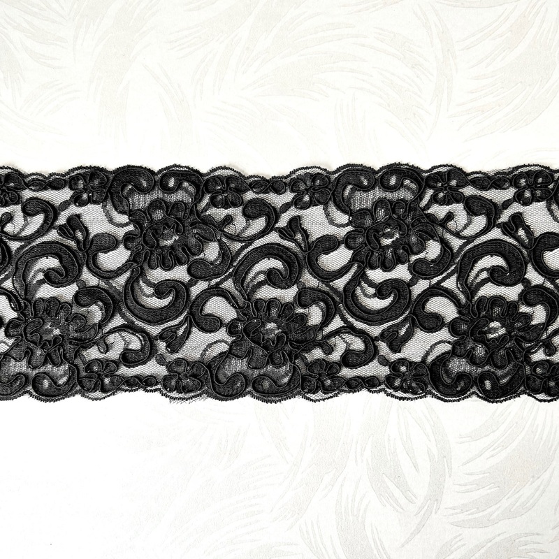 Black Alencon Lace-Black-By the Yard & 15 Yard Roll