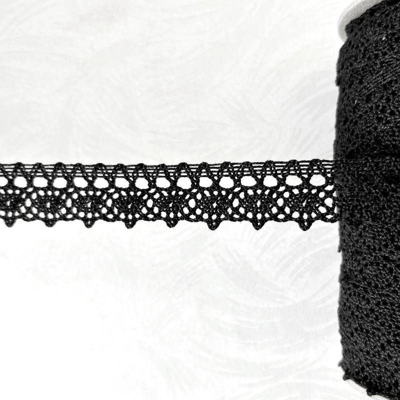 Black Cluny Entredeux Lace-Black-By the Yard & 144 Yard Roll