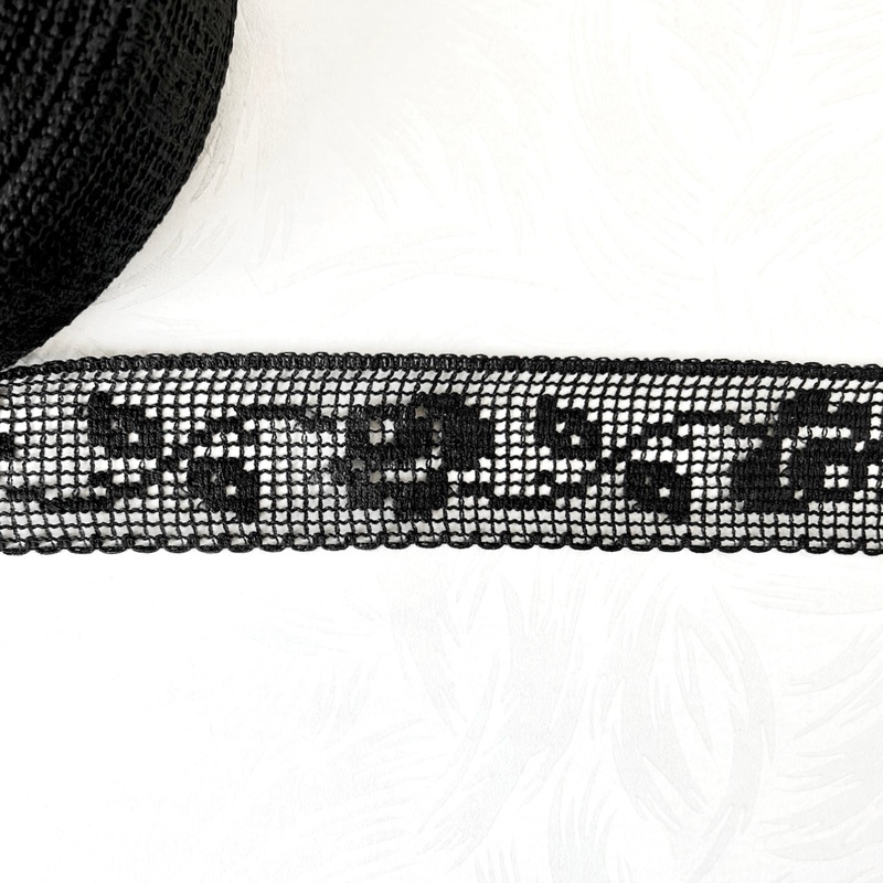 Black Rose Cross Stitch Flat Lace