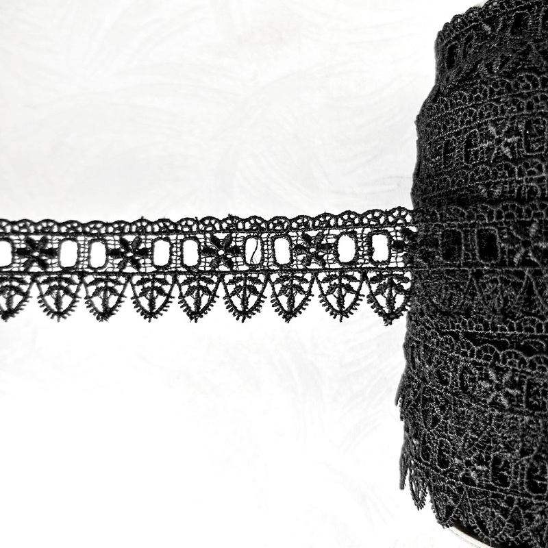 Black Venice Edge Entredeaux Lace